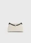 Totême T-lock Canvas Clutch Ecru/black In Ecru,black