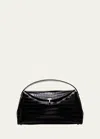 Totême T-lock Croc-embossed Top-handle Bag In Black