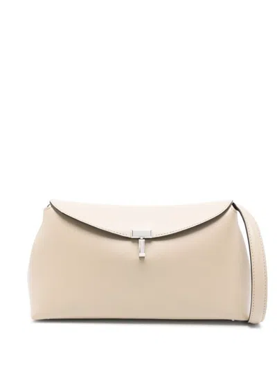 Totême T-lock Leather Crossbody Bag In 106 Milk