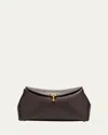 Totême Toteme Leather T-lock Top-handle Bag In Brown