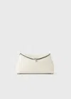 Totême T-lock Grained-leather Clutch Milk In Milk Grain