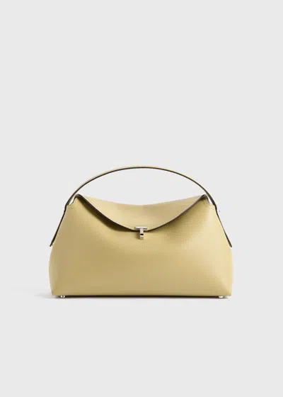 Totême T-lock Grained-leather Top Handle Desert In Sand