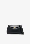 Totême T-lock Leather Clutch Bag In Black