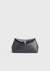 Totême T-lock Leather Clutch Shark In Shark