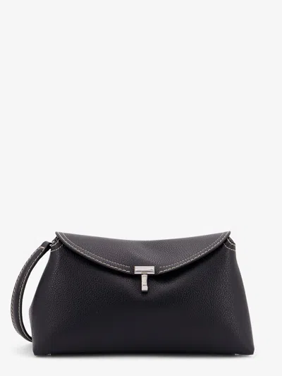 Totême T-lock Leather Clutch With Contrasting Stitchings
