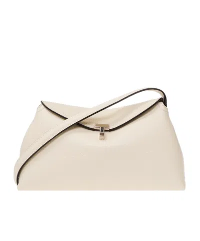 Totême T-lock Leather Crossbody Bag In Nude