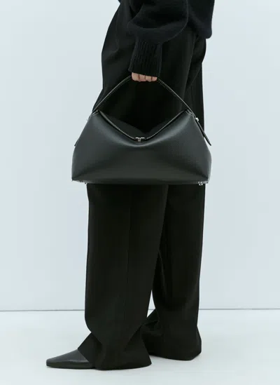 Totême T-lock Leather Handbag In Black
