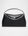 Totême T-lock Leather Top-handle Bag In Shark