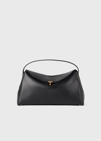 Totême Toteme Leather T-lock Top-handle Bag In Brown