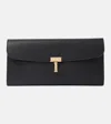 Totême Toteme T Lock Fold-over Leather Continental Wallet In Black