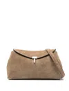 Totême Toteme T-lock Suede Clutch Bags In Brown