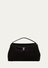 Totême T-lock Suede Top Handle Bag In Espresso