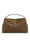 Totême T-lock Suede Top Handle In Brown