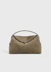 Totême T-lock Suede Top Handle Tobacco In Tobacco