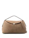 Totême Toteme T-lock Suede Top Handle Bags In Brown