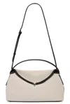 Totême T-lock Canvas Top Handle Ecru/black In Ecru & Black