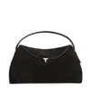 Totême Toteme T-lock Top Handle Leather Satchel In Espresso Suede