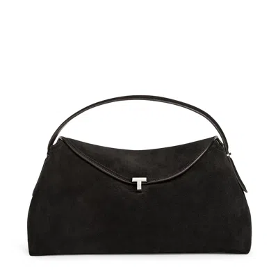 Totême T-lock Top-handle Bag In Espresso Suede