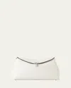 Totême T-lock Top Handle Bag In Pebble Grain Leather In Milk