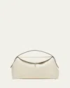 Totême T-lock Top Handle Bag In Pebble Grain Leather In Milk