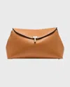 Totême T-lock Top Handle Bag In Pebble Grain Leather In Tan