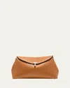 Totême T-lock Top Handle Bag In Pebble Grain Leather In Tan
