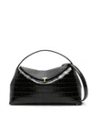 Totême T-lock Top Handle Black Croco In Braun