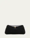Totême T-lock Woven Leather Clutch Bag In Black