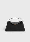 Totême T-lock Woven-leather Top Handle Black In Black