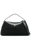Totême Toteme T-lock Woven Leather Top Handle Bags In Black