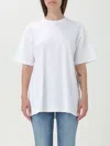 Totême Toteme Monogram-embroidered Curved T-shirt Women In White