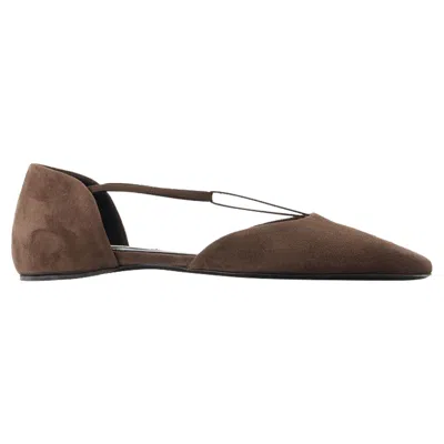TOTÊME T-STRAP BALLERINAS - TOTEME - LEATHER - BROWN