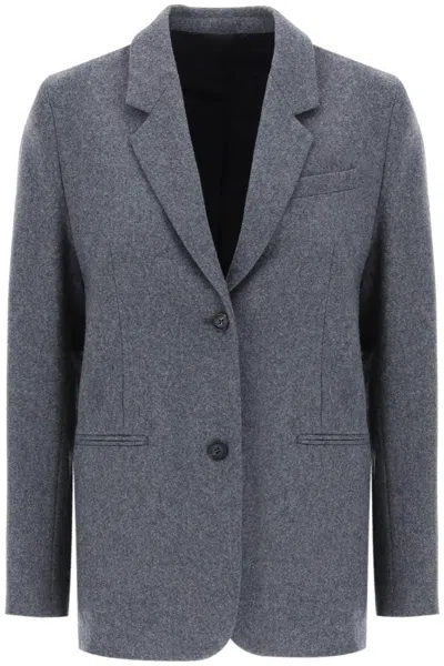 Totême Tailored Flannel Jacket For In Grey