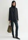 Totême Tailored Pinstriped Suit Jacket Navy In Navy