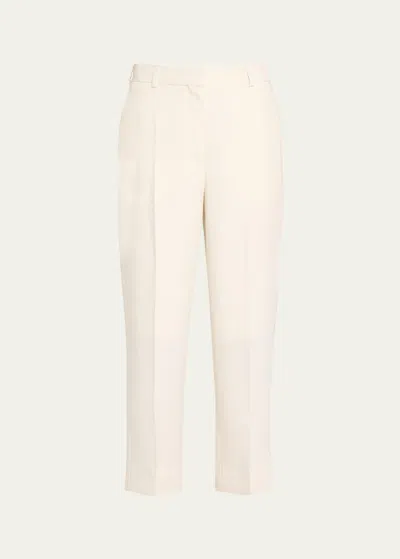 Totême Tailored Straight Cropped Trousers In Open White