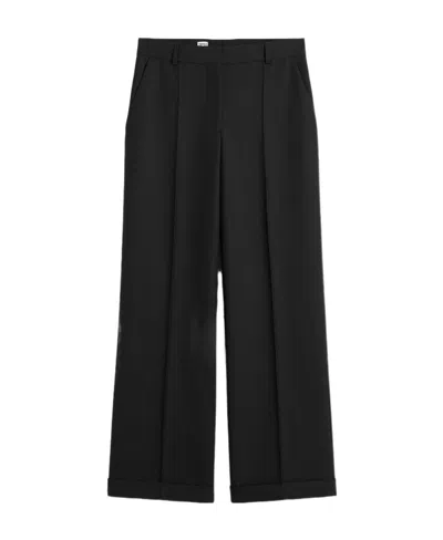 Totême Mid-rise Wide-leg Trousers In Black