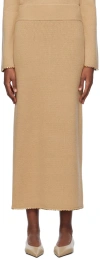 Totême Tan Chain-edge Maxi Skirt In 091 Biscuit