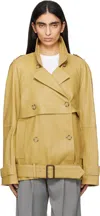 Totême Tan Short Trench Leather Jacket In Desert 272