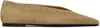 Totême Lace-up Eyelet-embellished Suede Ballet Flats In Desert 272
