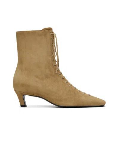 TOTÊME TAN SUEDE LACE-UP BOOTS