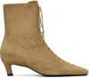 Totême Tan Suede Lace-up Boots In Desert 272