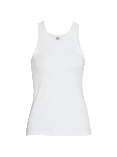 Totême Toteme Women Cotton Ribbed Knit Tank Top In White