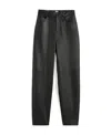 Totême Tapered Leather Trousers In Black