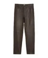 Totême Tapered Leather Trousers In Black