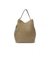 Totême Taupe Belted Suede Tote In Brown