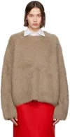 Totême Boxy Alpaca Knit Truffle Melange In Truffle Melange 236