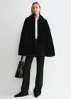 Totême Teddy Shearling Overshirt Jacket Black