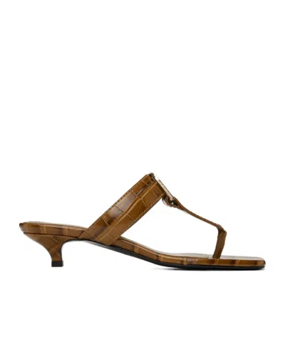 Totême The Belted 35mm Leather Mules In Brown