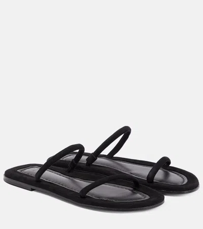 Totême The City Leather Slides In Black