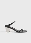 Totême City Sandals Black/silver In Black,silver